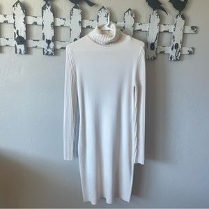 Cream colored winter sweater dress